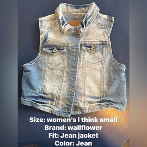 Wallflower Denim Sleeveless Jacket